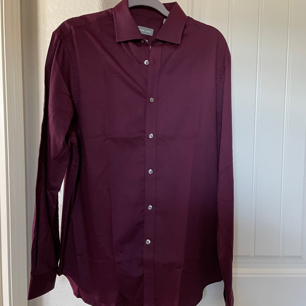 Burgundy MK men’s dress shirt